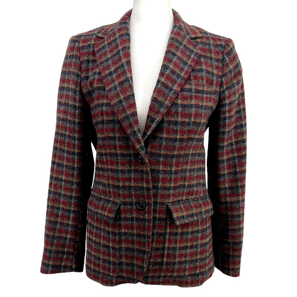 DONATED: Vintage The Wool Plaid Blazer Jacket Academia Women's 8 Red